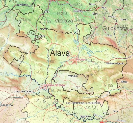Toeristische kaart van Álava