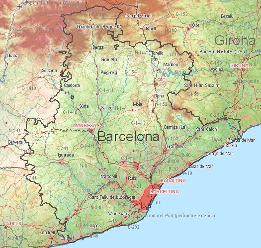Toeristische kaart van Barcelona