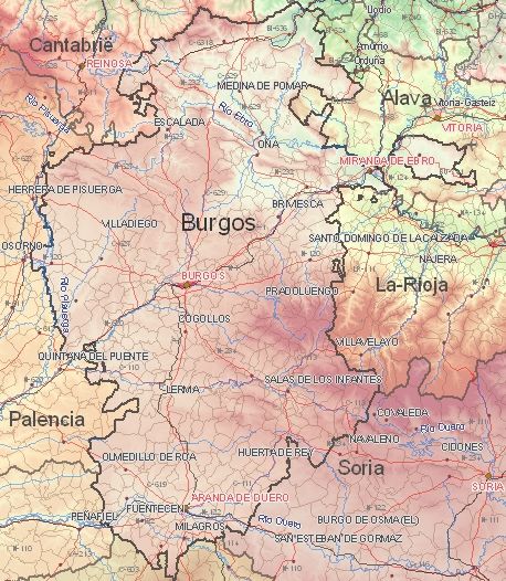 Toeristische kaart van Burgos