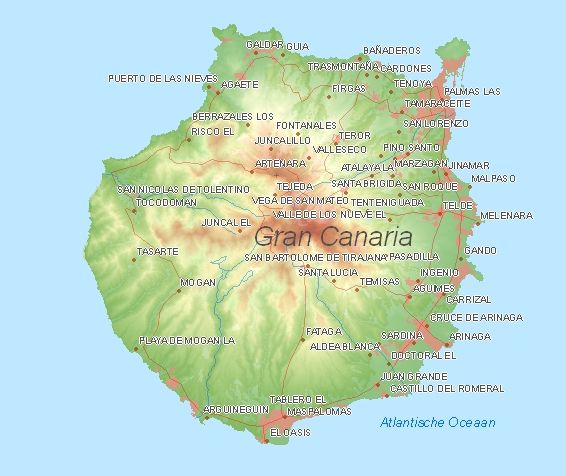 Toeristische kaart van Gran Canaria