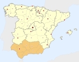 ligging van het gebied Andalusië