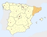 ligging van het gebied Noordoost-Spanje