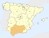 ligging van het gebied Zuid-Spanje