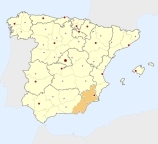 ligging van het gebied Zuidoost-Spanje