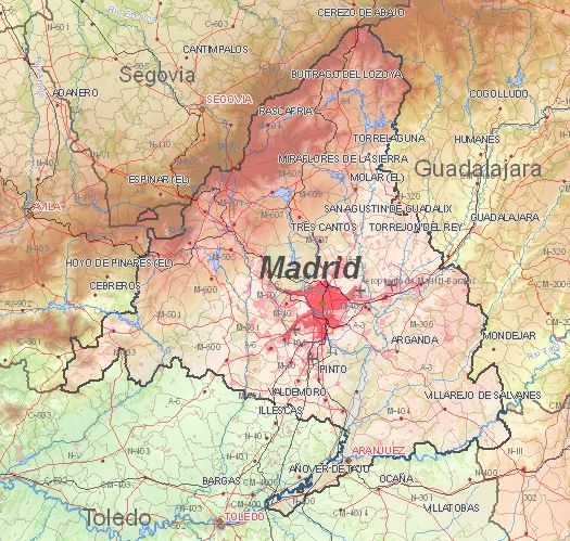 Toeristische kaart van Madrid