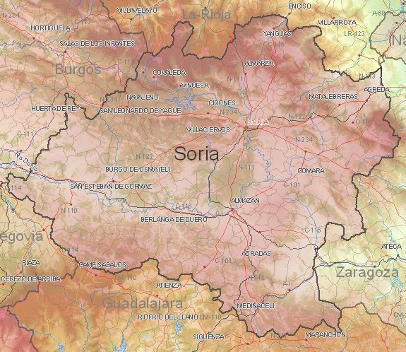 Toeristische kaart van Soria